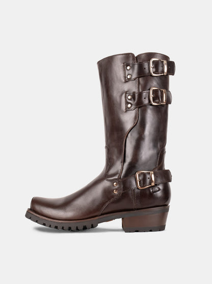 Bota Biker Suela Track Olmeca Café Estilo 1805