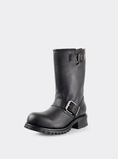 Bota Biker con Casco de Acero y Suela Track Bull Fight Negro Estilo 1808