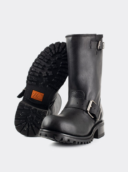 Bota Biker con Casco de Acero y Suela Track Bull Fight Negro Estilo 1808