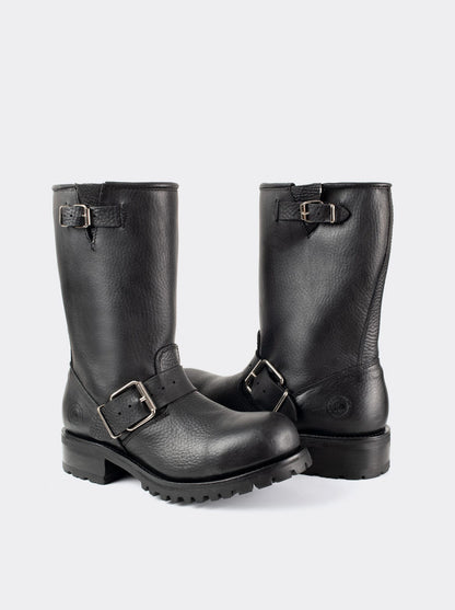 Bota Biker con Casco de Acero y Suela Track Bull Fight Negro Estilo 1808