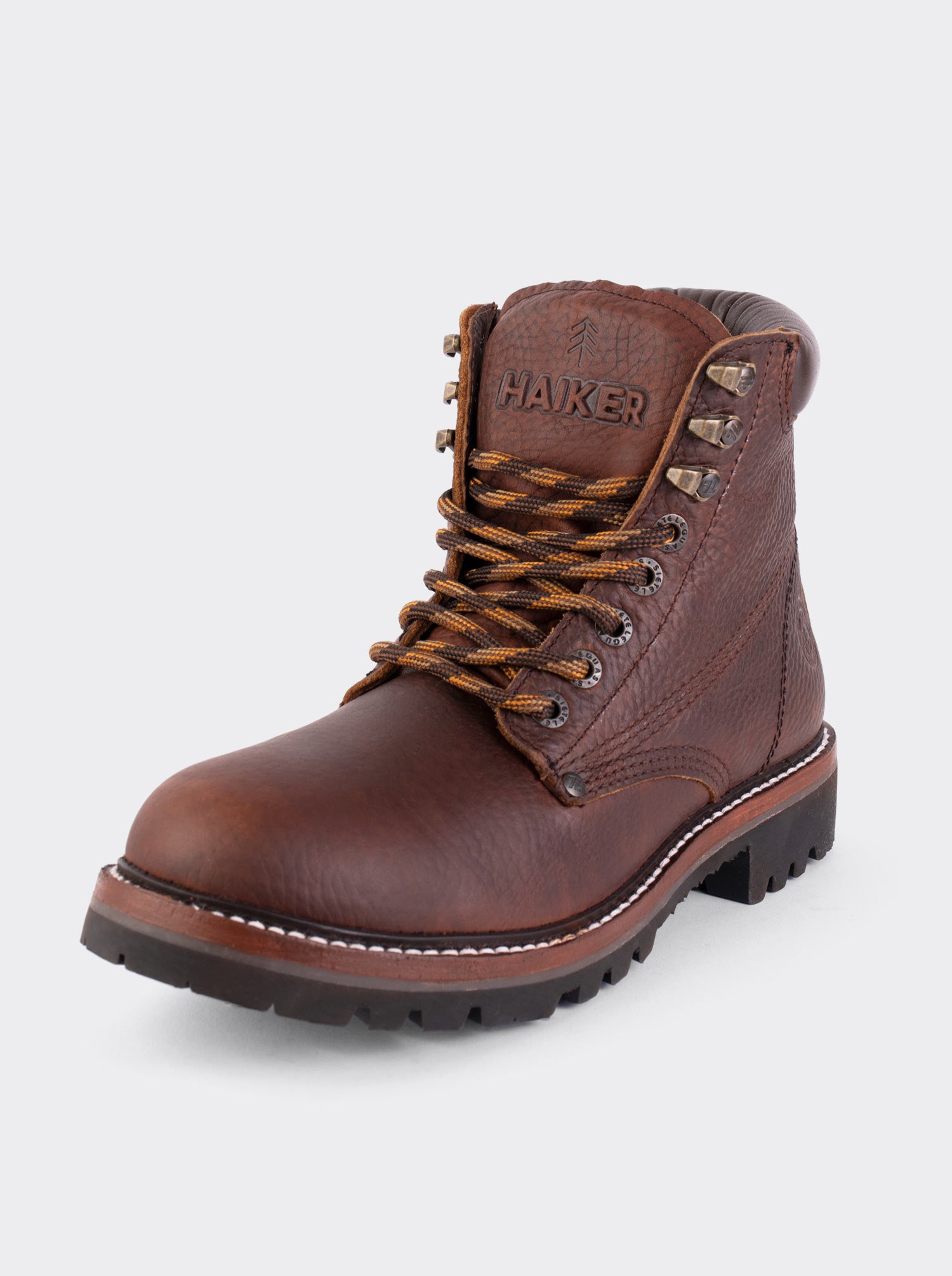 Men's Leather Lace Up Outdoor Boot in Brown Crazy Color Style Haiker 2413