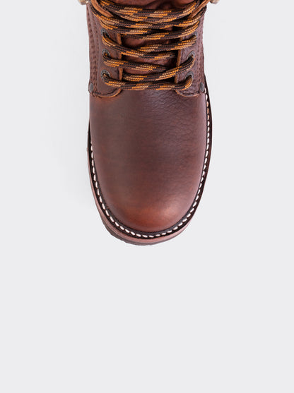 Men's Leather Lace Up Outdoor Boot in Brown Crazy Color Style Haiker 2413