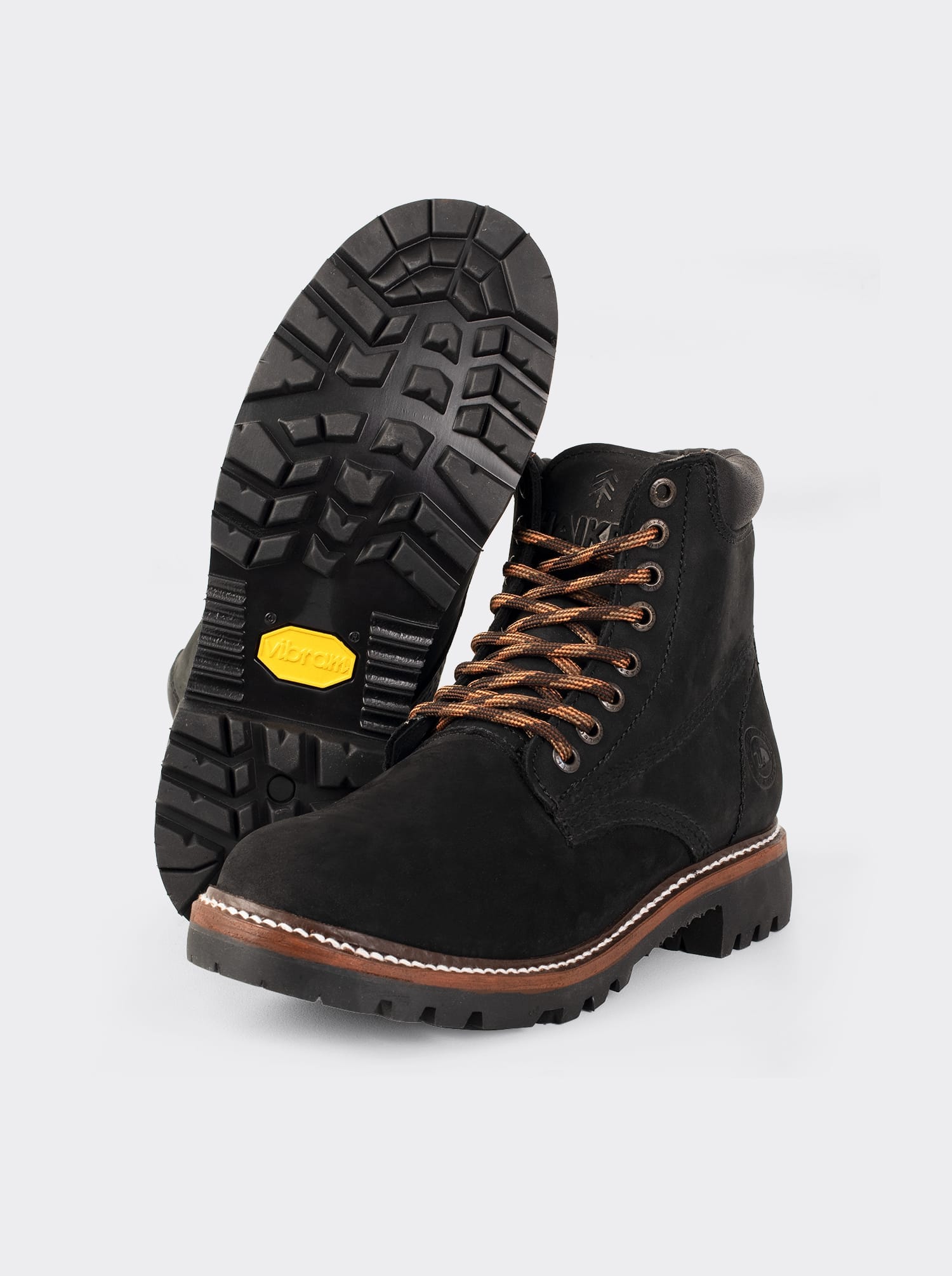 Bota Haiker con Piel Waterproof y Suela Vibram® Nobuck Negro Estilo 2415