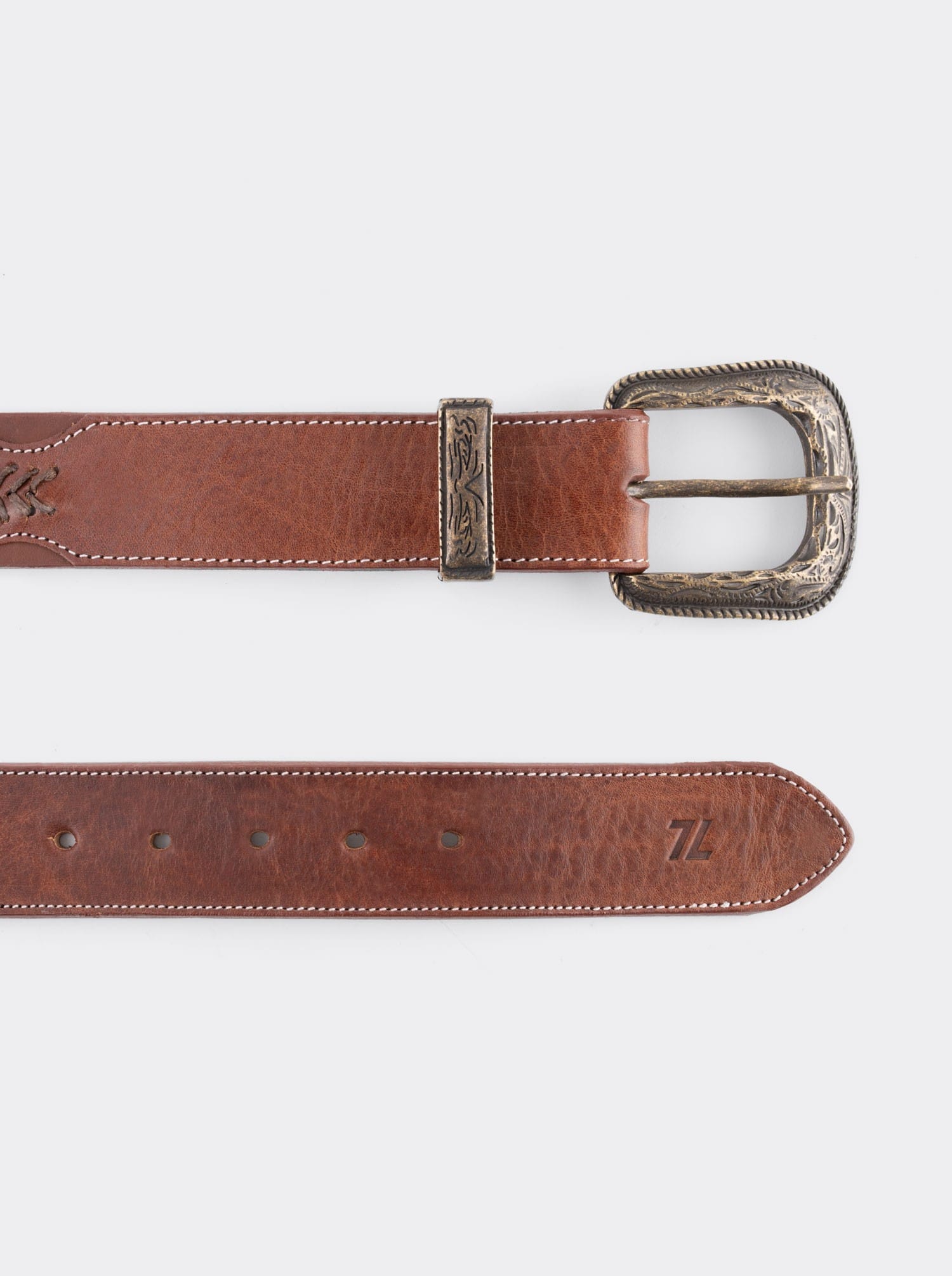 Cowboy Belt in Ocher Saddle Leather Style 11
