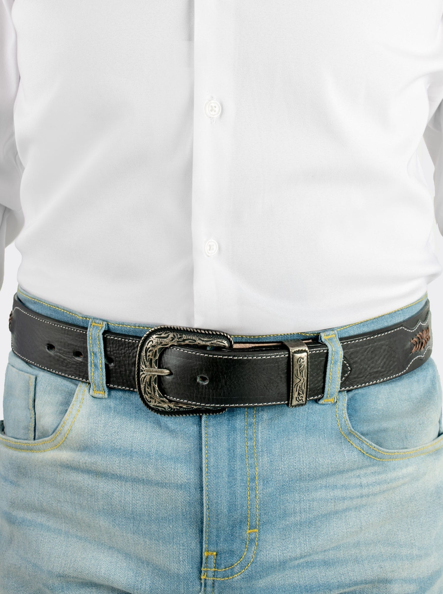 Cinturón Vaquero Sillero Negro / Est. 11