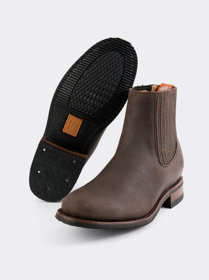 Botin Charro Antiderrapante Siete Leguas Piel Crazy Café Est. 6000