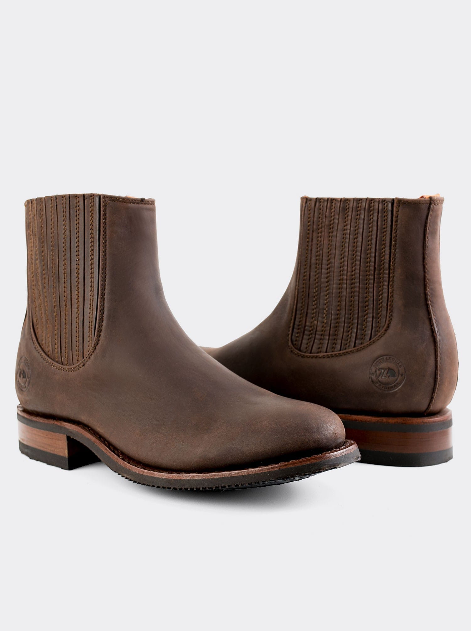 Botin Charro Antiderrapante Siete Leguas Piel Crazy Café Est. 6000