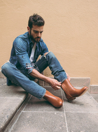 Bota Española con Cierre Siete Leguas Atanado Redish Est. 3063