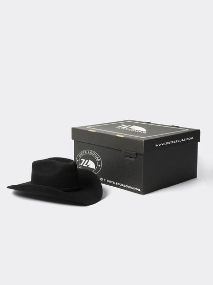 Sombrero Unisex Vaquero de Lana color Negro Siete Leguas Est. Texana