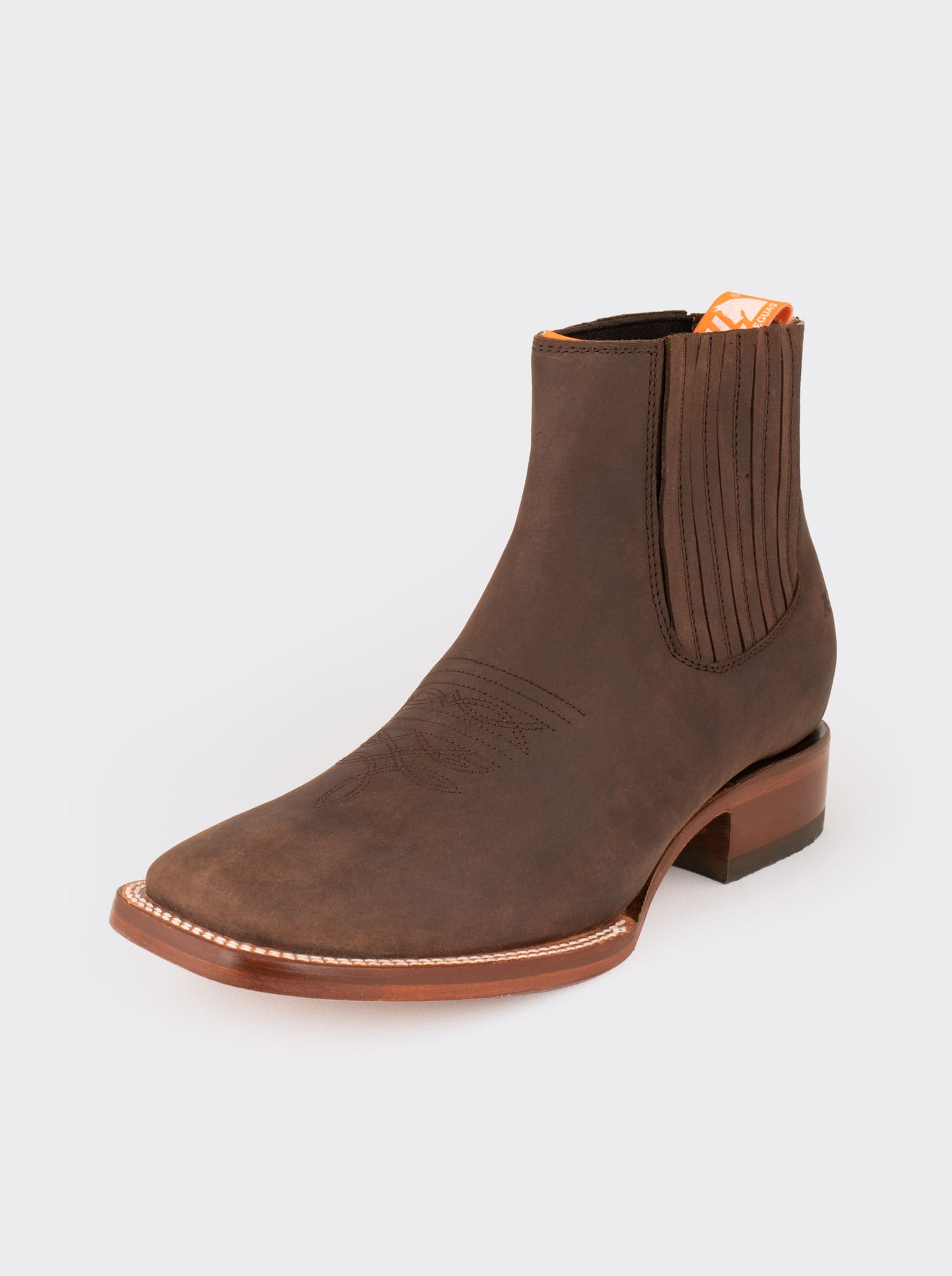 Men's Leather Rodeo Boot with Leather Sole Brown Crazy Color Style 3601