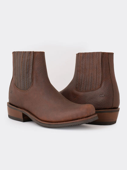 Botín Charro Trompa de Puerco con Suela Antiderrapante Bull Fight Ocre Estilo 3603