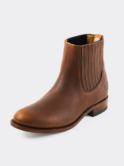 Men's Leather Charro Western Boot Ocher Bull Fight Color style 6000