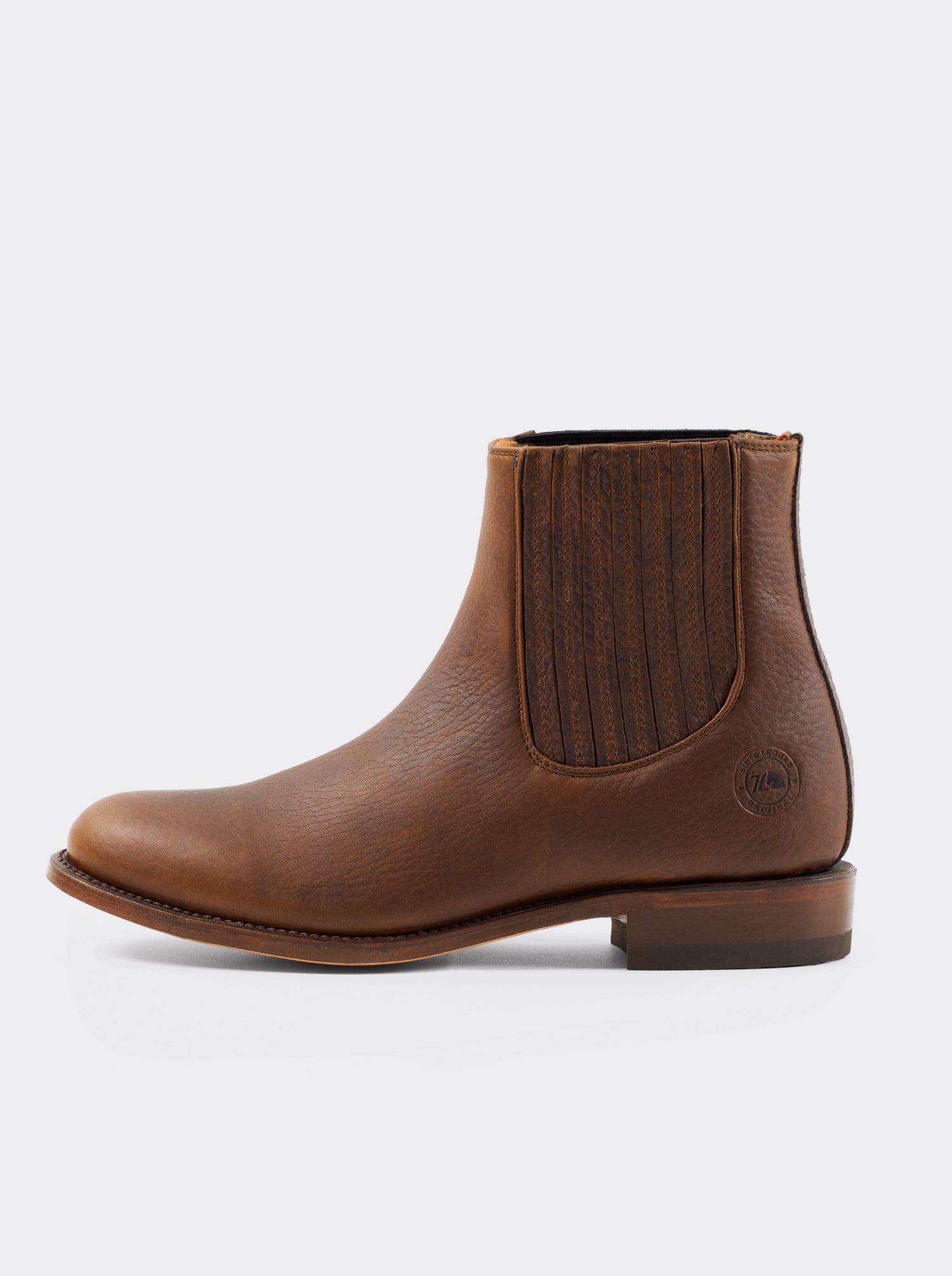 Men's Leather Charro Western Boot Ocher Bull Fight Color style 6000