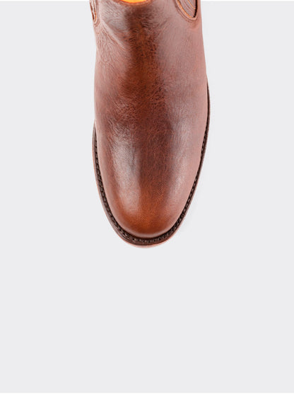 Men's Leather Charro Western Boot Whiskey Paddock Color style 6000