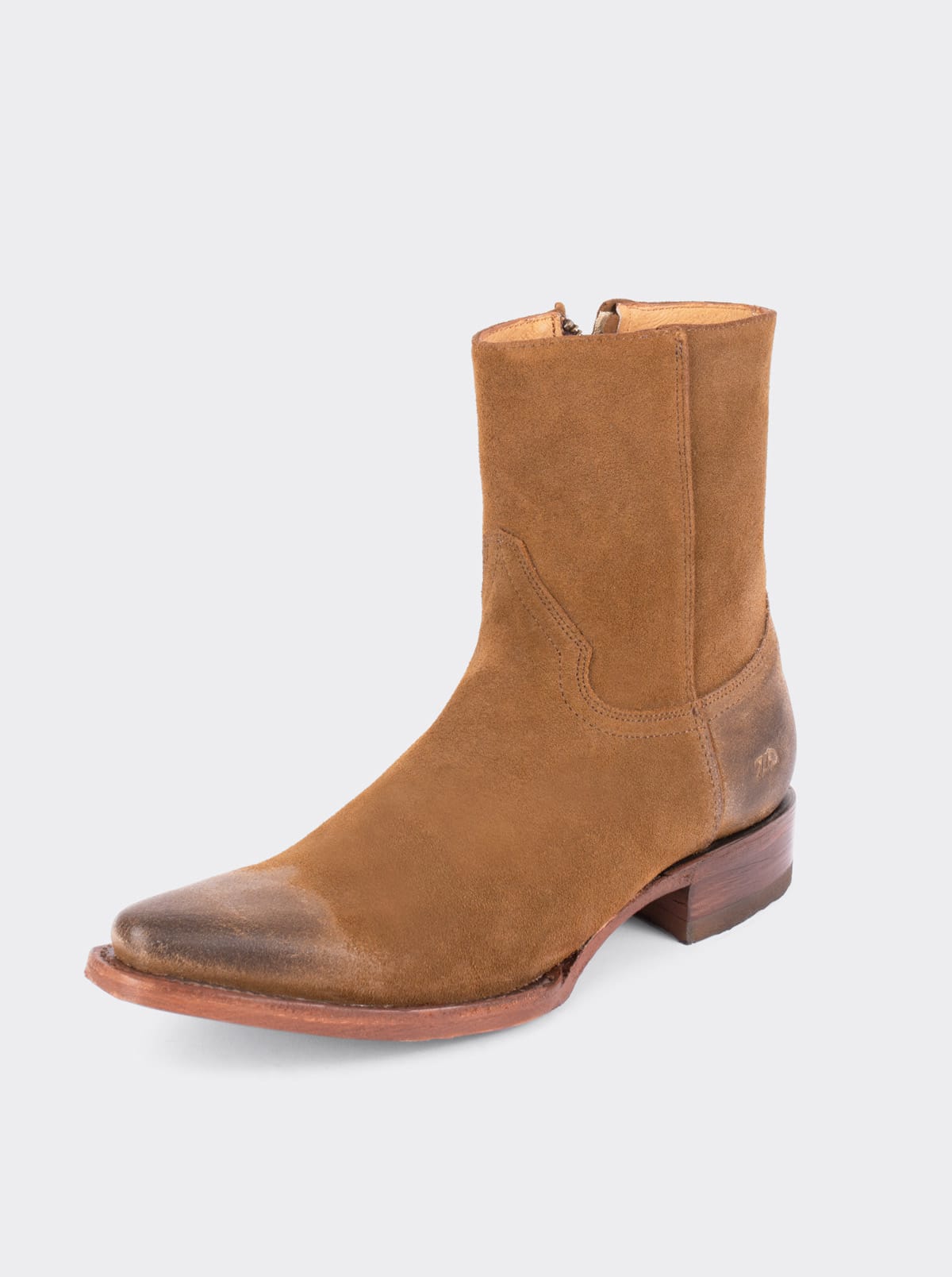 Cowboy Boot with Zip, Suede, Ginger Style 6207