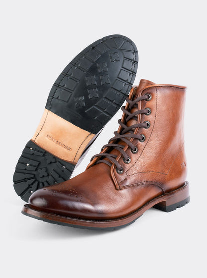 Dress Boot with Double Life Sole, Track Challenger, Mahogany, Style 6303
