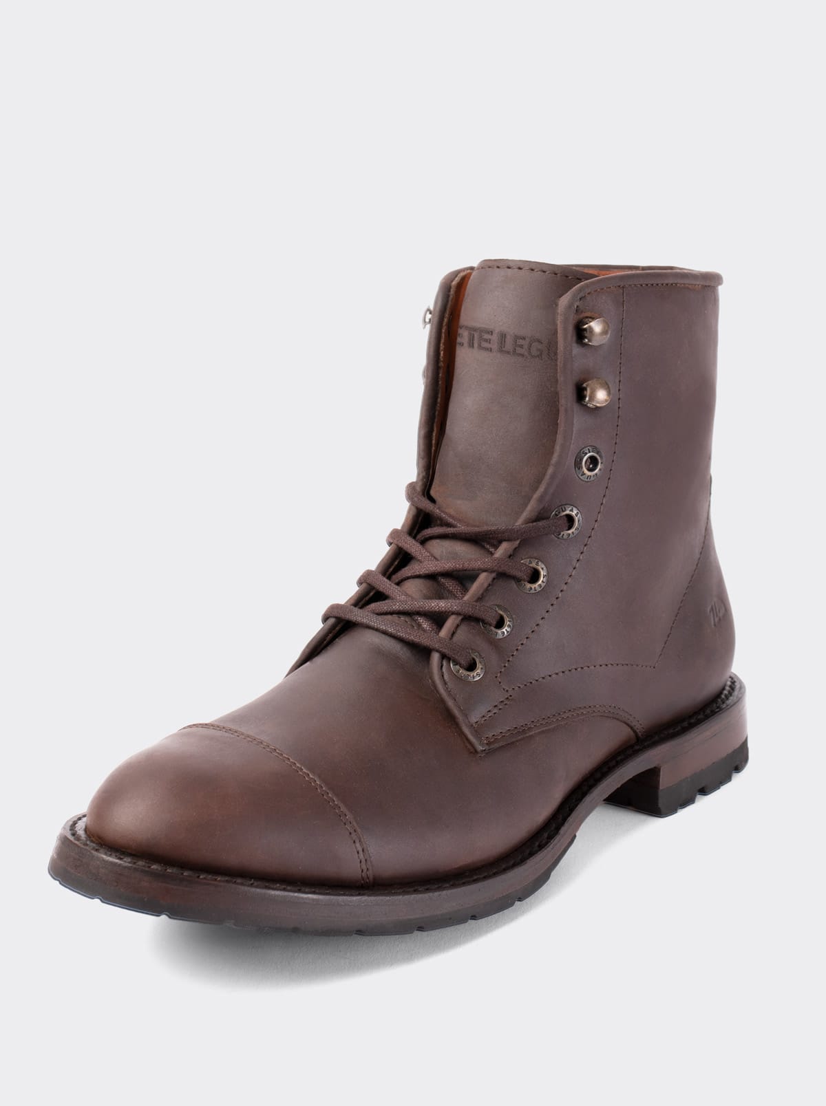 Botín Cap Toe con Suela Doble Vida Track Crazy Café Estilo 6304