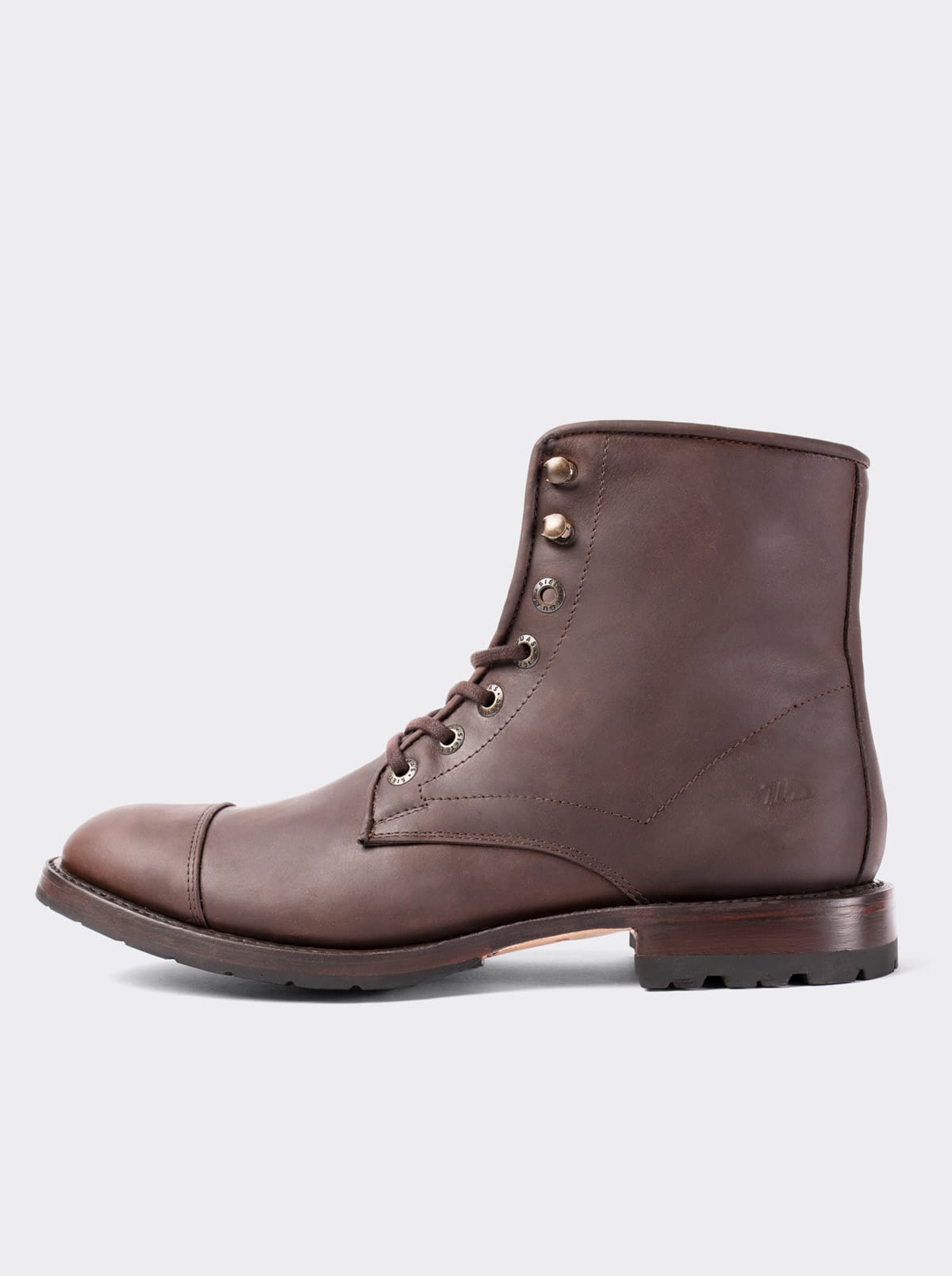 Botín Cap Toe con Suela Doble Vida Track Crazy Café Estilo 6304