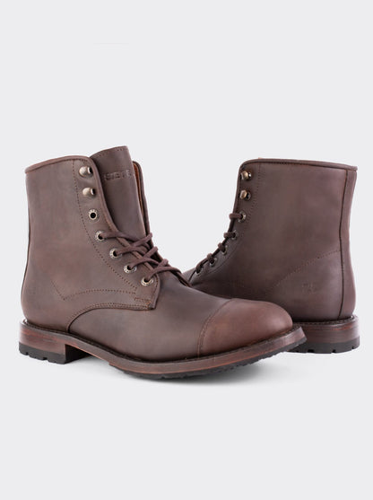 Cap Toe Ankle Boot with Double Life Sole Crazy Café Style 6304