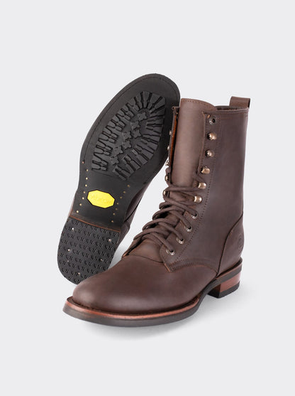 Botín Vaquero Lacer Suela Vibram Resistente a Aceites Crazy Cafe Estilo 6309