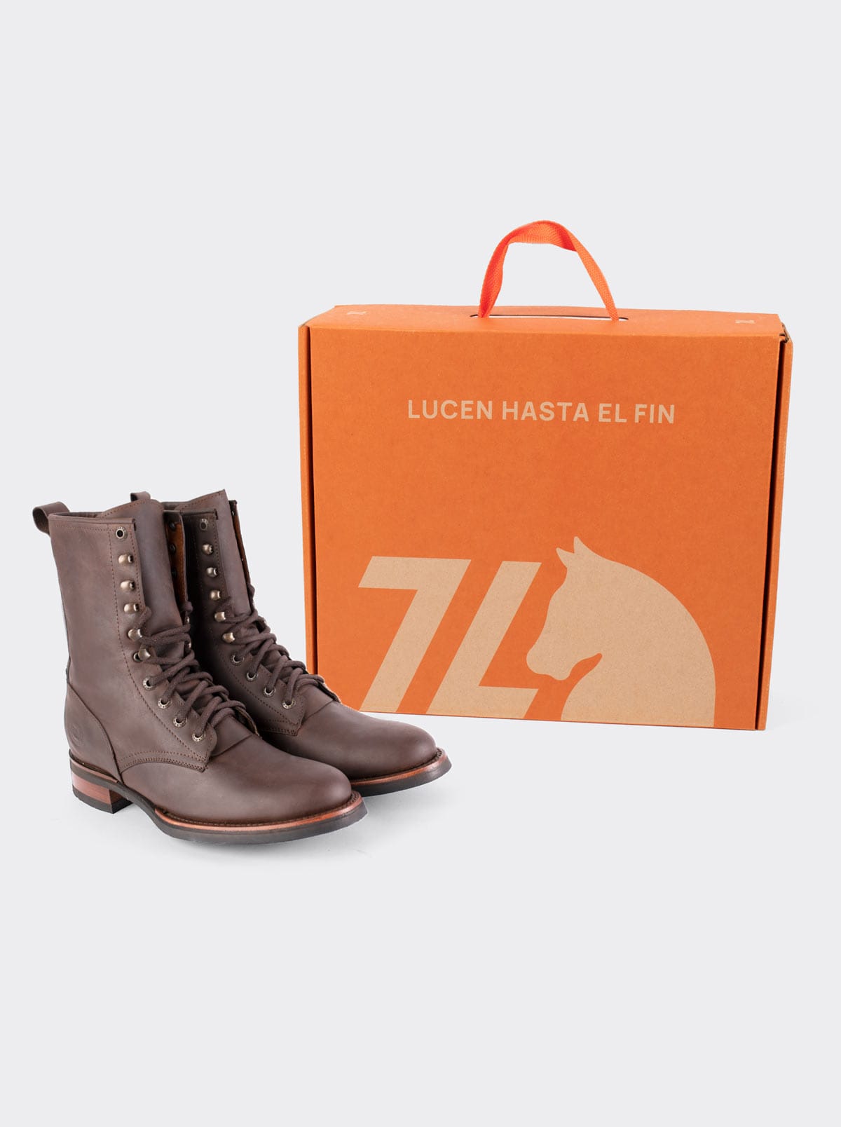 Botín Vaquero Lacer Suela Vibram Resistente a Aceites Crazy Cafe Estilo 6309