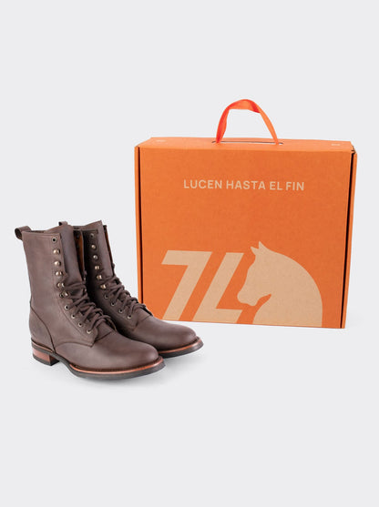 Botín Vaquero Lacer Suela Vibram Resistente a Aceites Crazy Cafe Estilo 6309