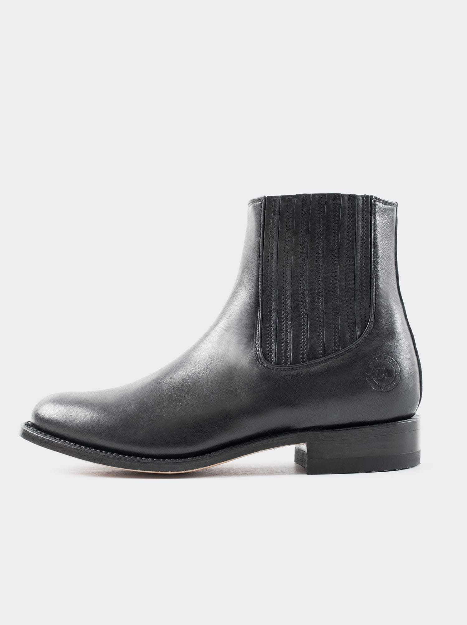 Botín Charro con Suela de Cuero Borrego Negro Estilo 6000