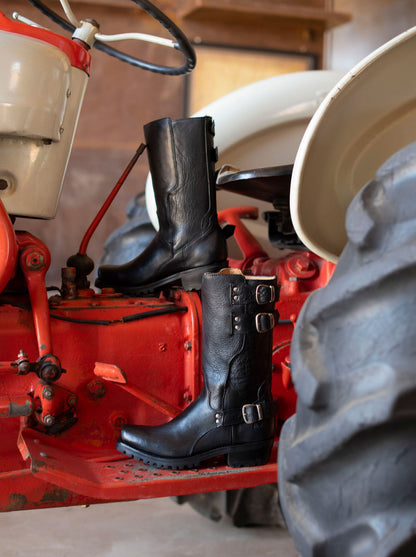 Bota Biker Suela Track Montana Negro Estilo 1805