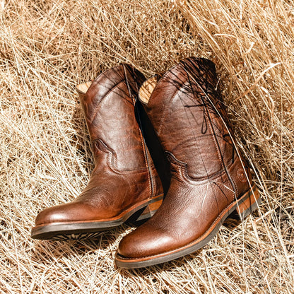 Vibram® Oil Resistant Sole Roper Boot in Paddock Whiskey Style 1000