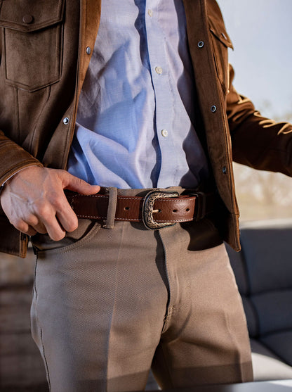 Cinturón Vaquero Sillero Ocre Estilo 11