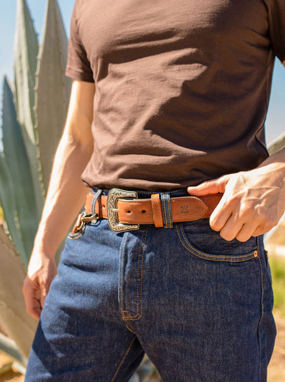 Cowboy Belt in Whiskey Bison Style 13