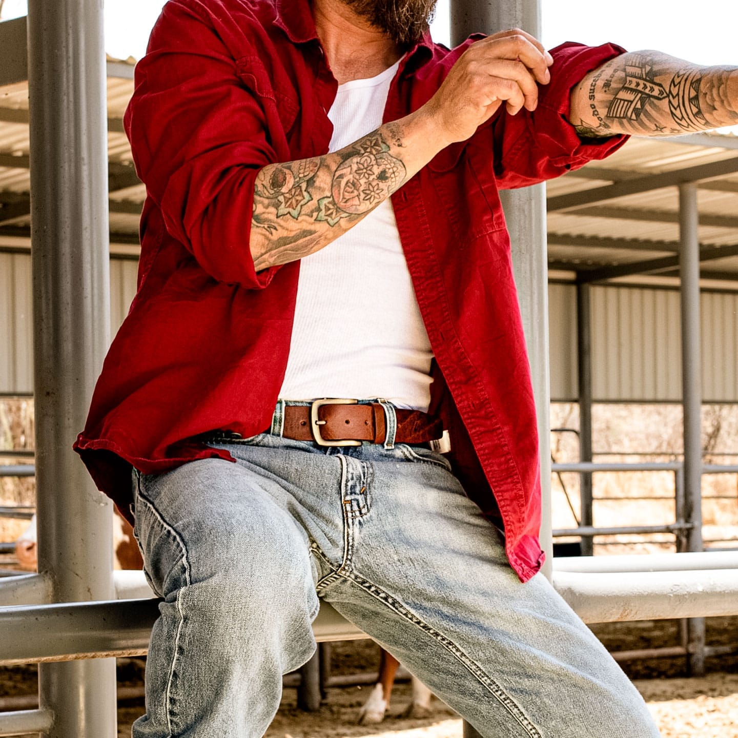 Classic Belt in Ocher Saddle Leather Style 10