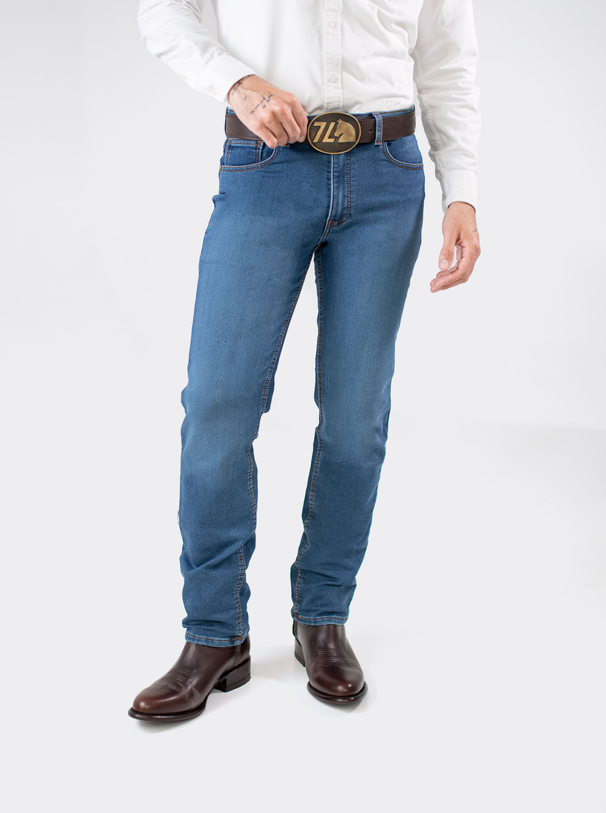 Pantalon Vaquero 7L FLEX Corte Regular Indigo Stone