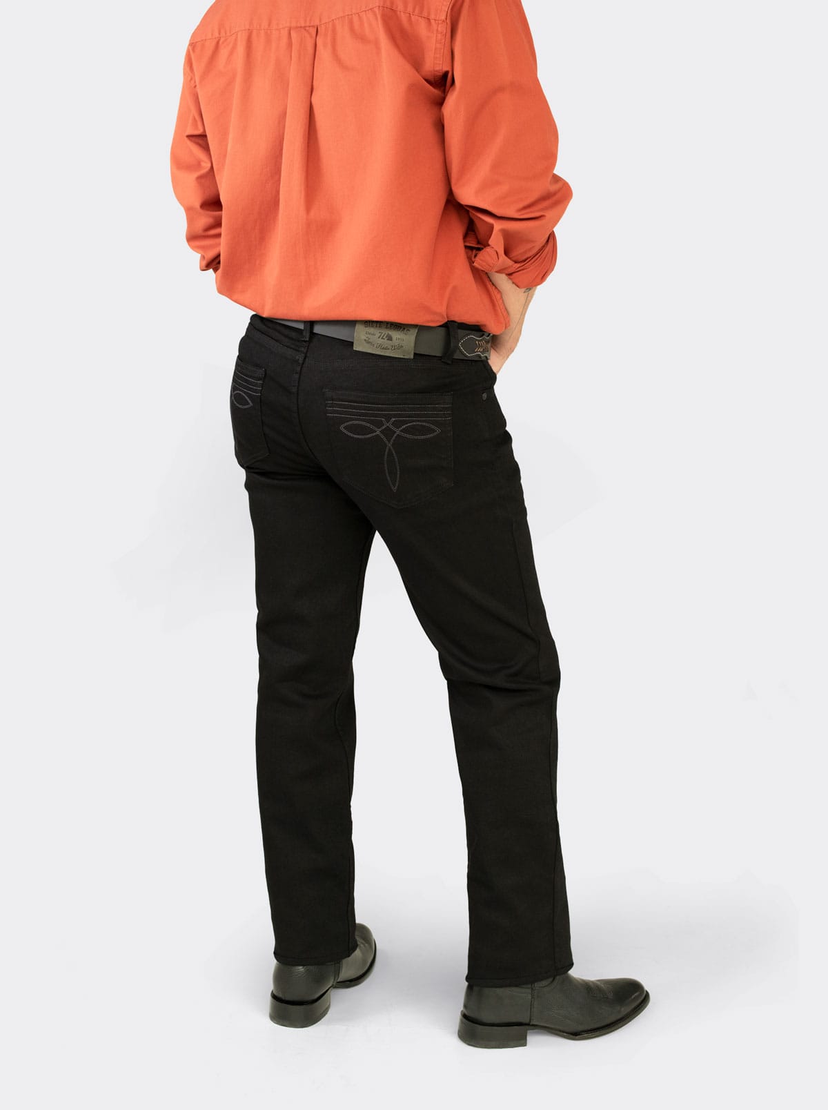 Pantalon Vaquero 7L FLEX Corte Regular Negro Suavizado