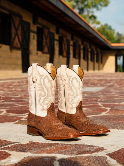 Rodeo Boot with Leather Sole in Imitation Leather Dragon Cognac Style 1555