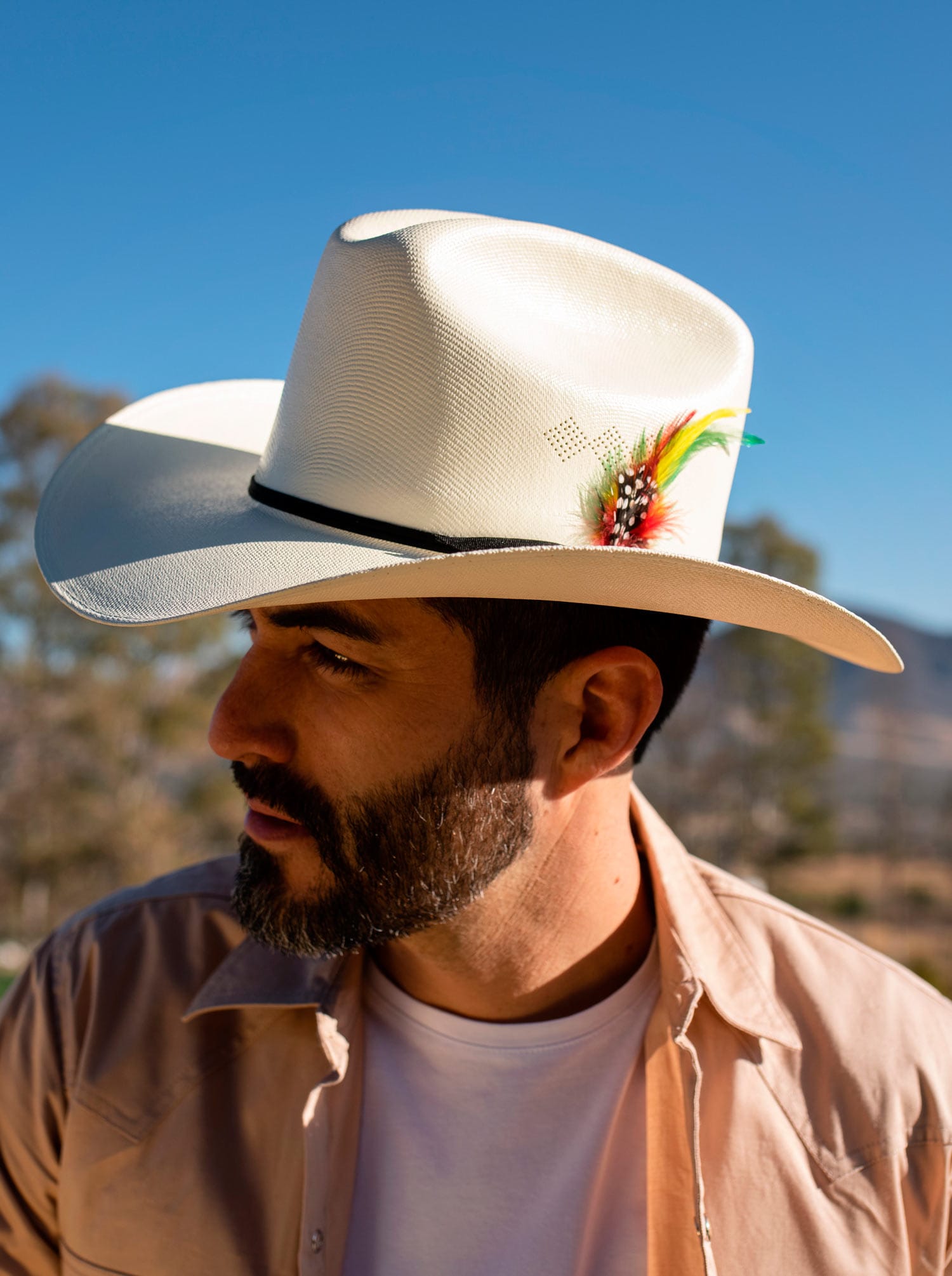 Unisex Cowboy Hat, Silverado Style with Feather, Master 1000X