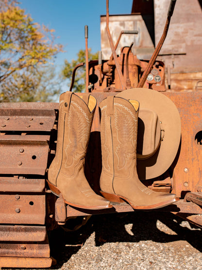 Bota Vaquera Tacón Cubano Nobuck Terracota Estilo 1748