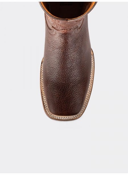 Bota Rodeo con Suela Antiderrapante Bisonte Americano Dark Brown Estilo 1546