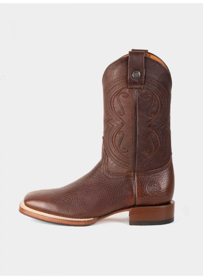 Bota Rodeo con Suela Antiderrapante Bisonte Americano Dark Brown Estilo 1546