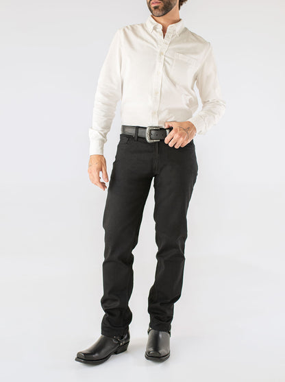 Pantalon Vaquero 7L FLEX Corte Regular Negro Suavizado