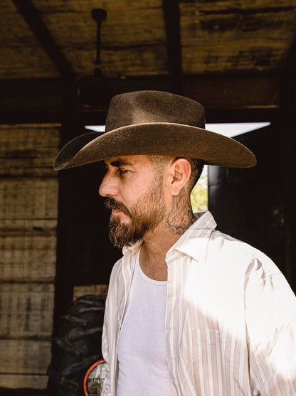 Sombrero Vaquero Unisex Estilo Texana 8 Segundos Lana Chocolate