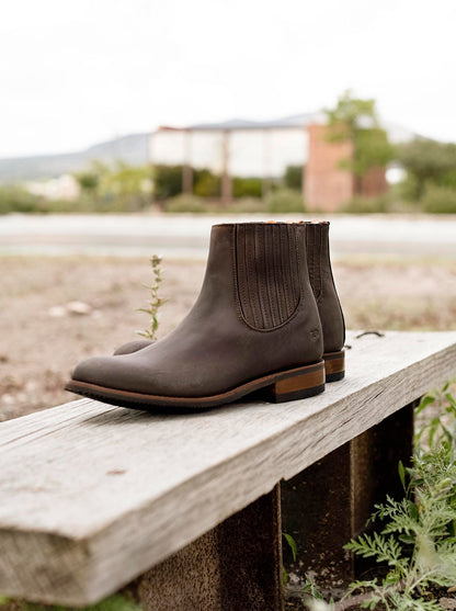 Men's Leather Charro Western Slip Resistant Boot Brown Crazy Color style 6000